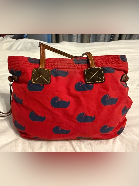Dooney & Bourke Handbags - Dooney & Bourke Red and Navy Duck Tote